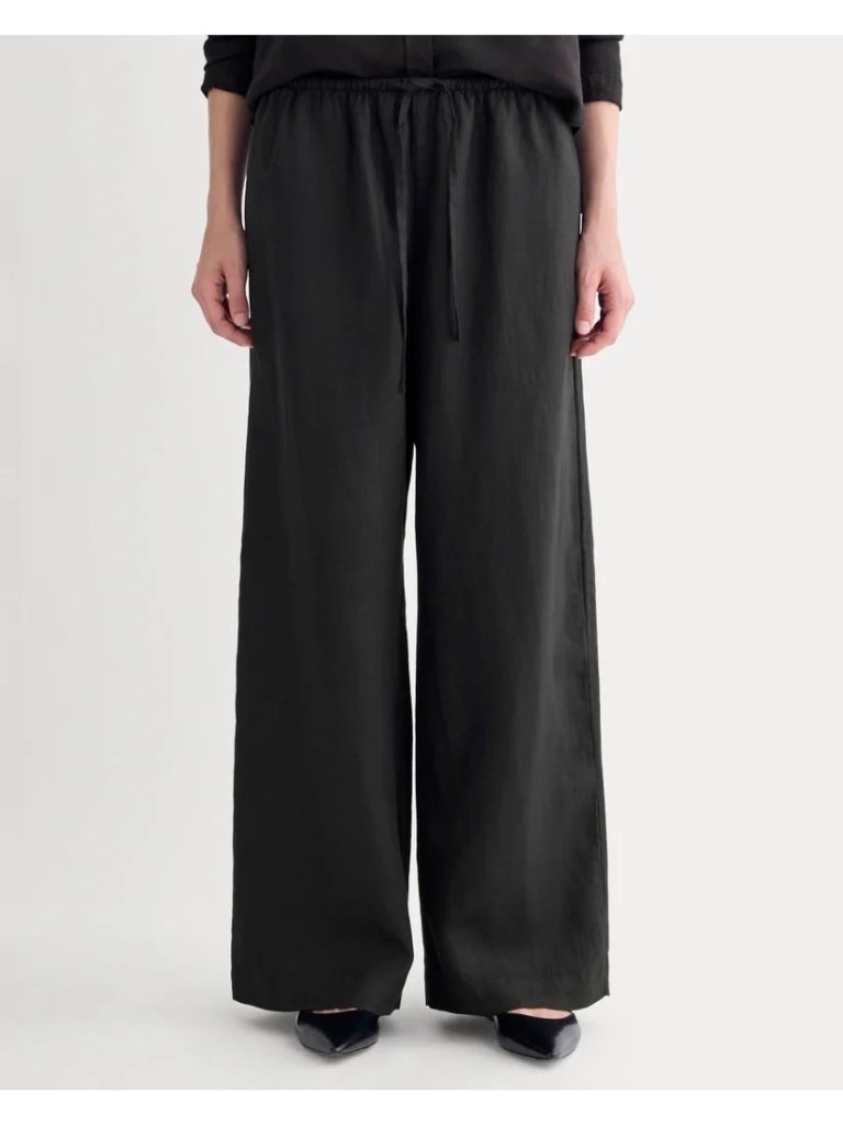 Everlane The Drawstring Pants In Linen In Black Xxlarge New Womens Trousers